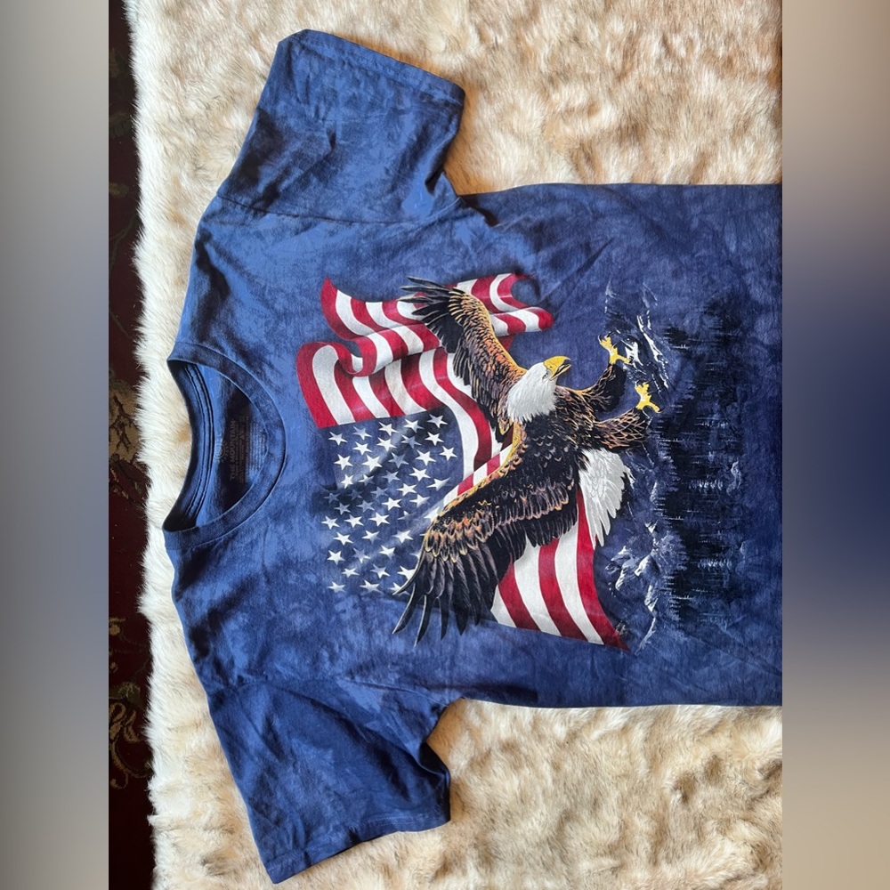 The Mountain Tie Dye Very American Flag & Eagle Short Sleeve T-shirt